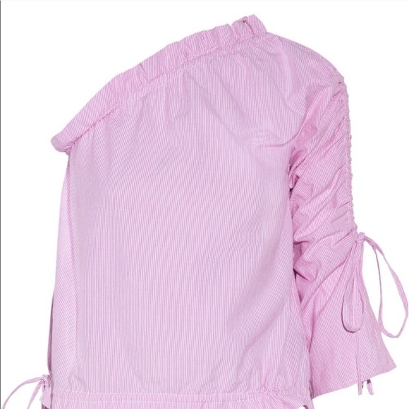 Walter Baker Megan striped rushed one shoulder top - Picture 4 of 8